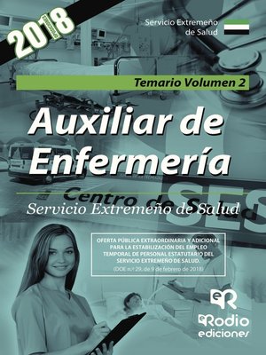 cover image of Auxiliar de Enfermería. Servicio Extremeño de Salud. Temario Volumen 2